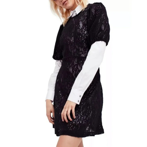 NWT Free People Pretty Princess Lace Overlay Dress - Picture 5 of 7